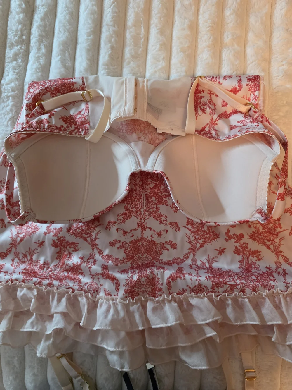 Vintage Victoria's Secret Fairy Toile Garter Bustier Corset NWOT 36C